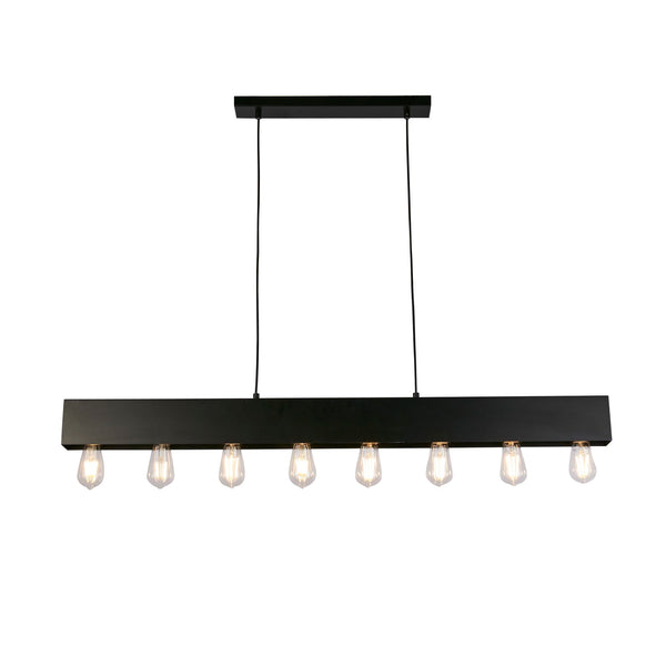 Searchlight 51607-8BK Piano 8Lt Diner Bar Pendant - Matt Black Metal