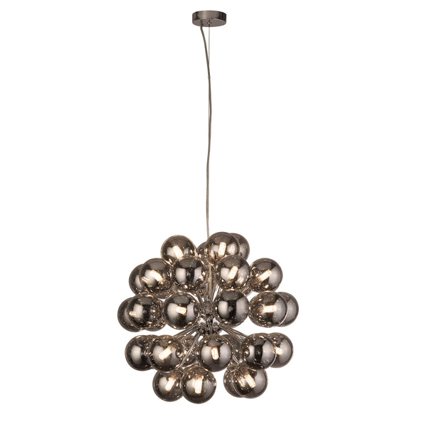 Searchlight 52131-27SM Berry 27Lt Pendant - Chrome Metal & Smoked Glass