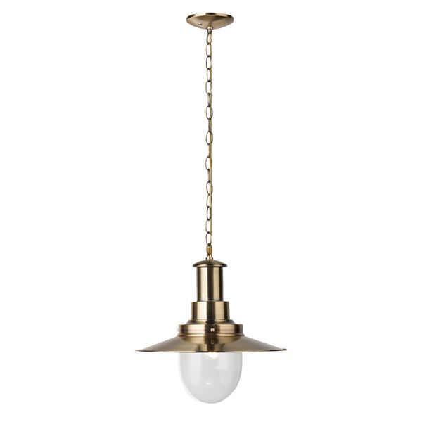 Searchlight 5301AB Fisherman II Pendant - Antique Brass Metal & Glass