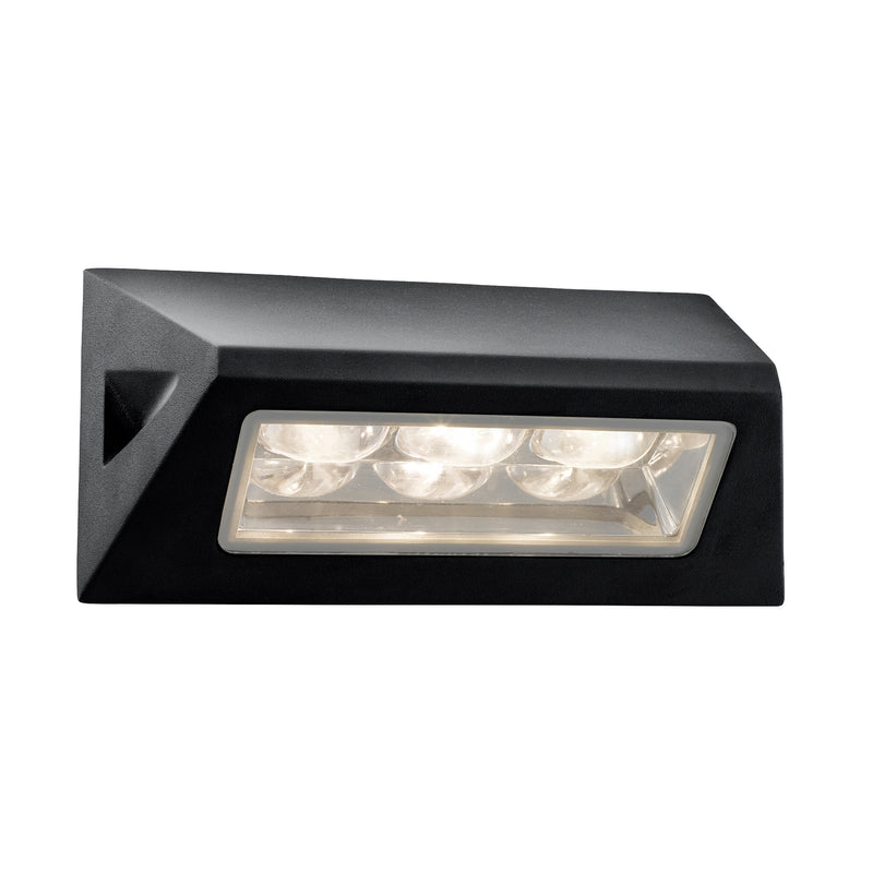 Searchlight 5513BK Peru LED Outdoor Wall Light  -  Black & Glass Diffuser,IP44