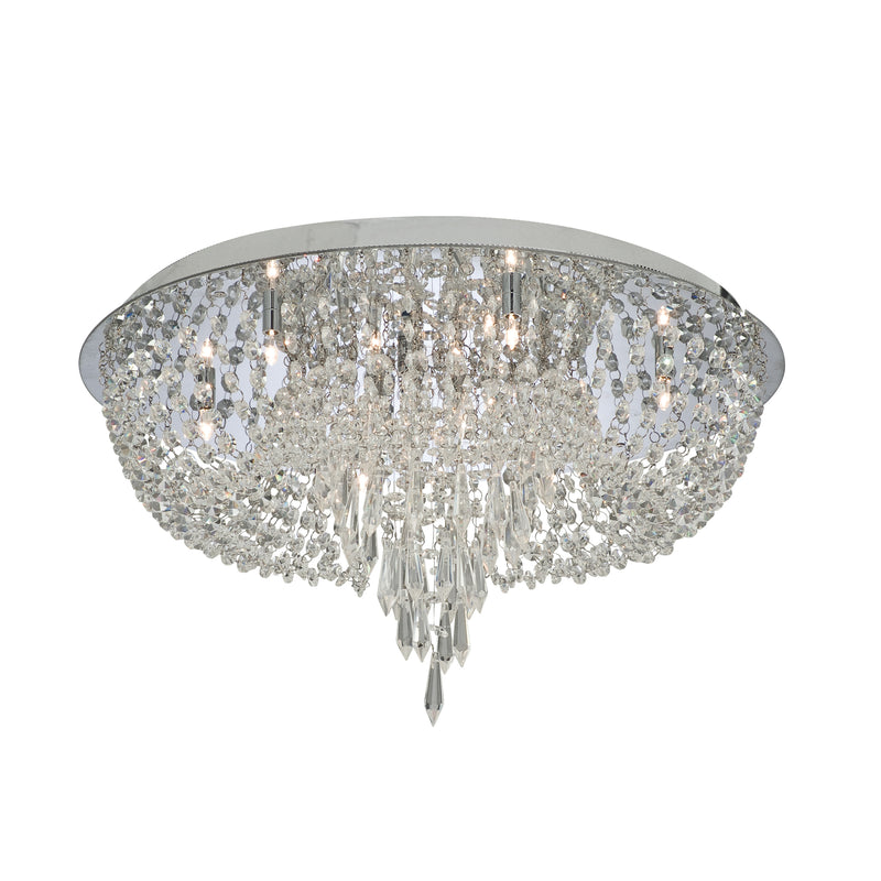 Searchlight 5541CC Crisslet 10Lt Flush Ceiling Light - Chrome & Clear Crystal