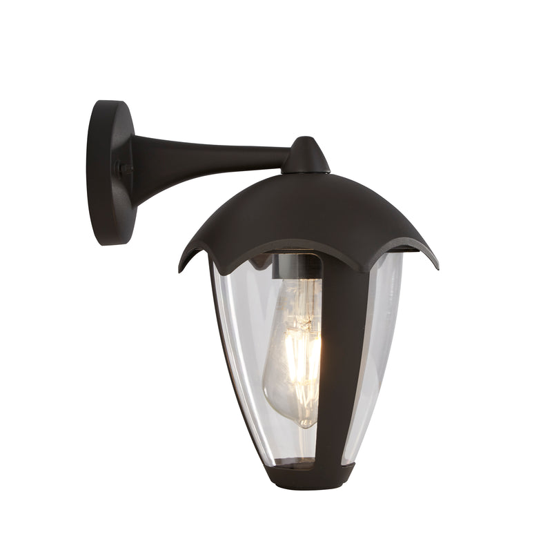 Searchlight 57891GY Bluebell Outdoor Wall Light - Grey Metal & Clear Polycarb