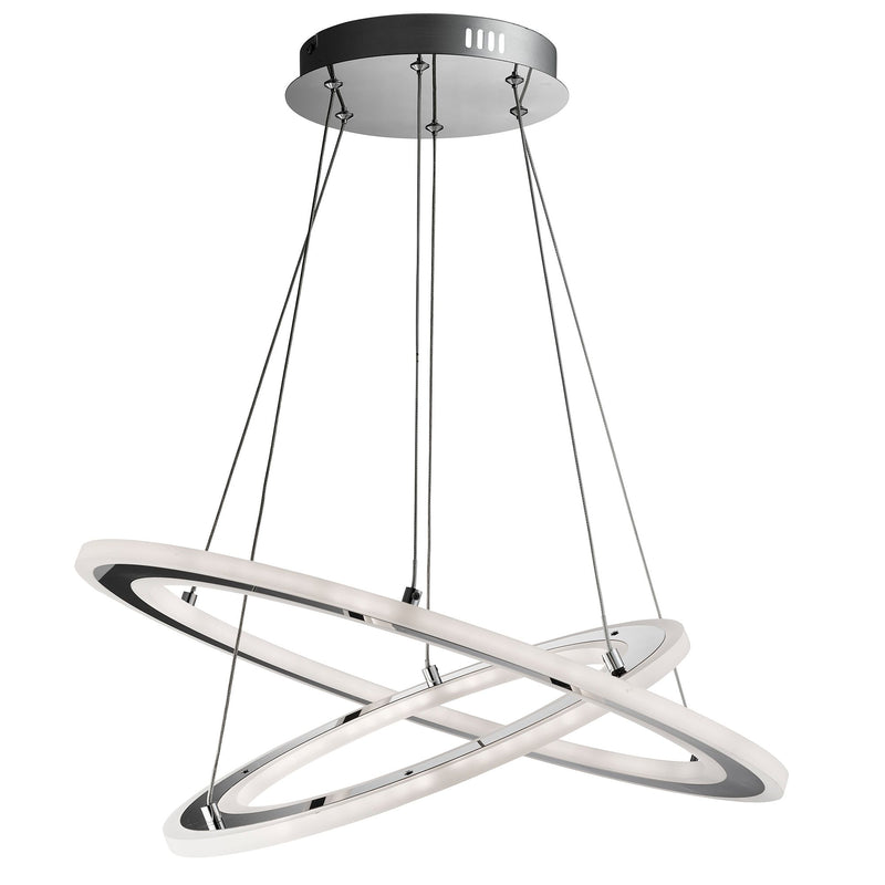 Searchlight 5882-2CC Solexa 2Lt Pendant - Chrome Metal & Frosted Acrylic