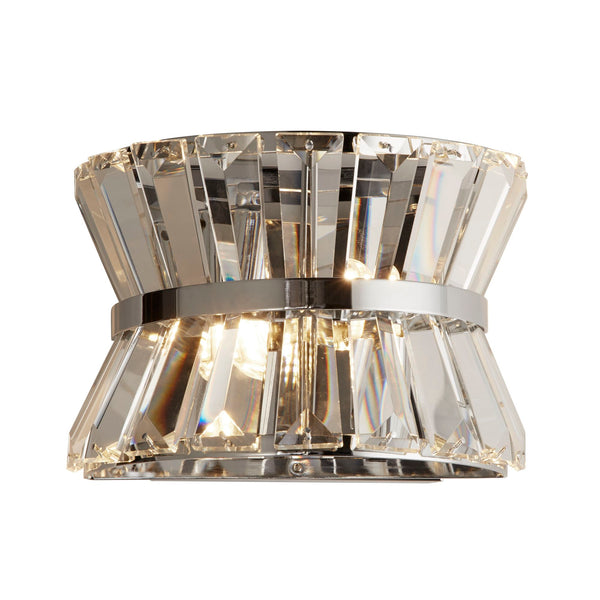 Searchlight 59410-2CC Uptown 2Lt Wall Light - Chrome Metal & Clear Crystal