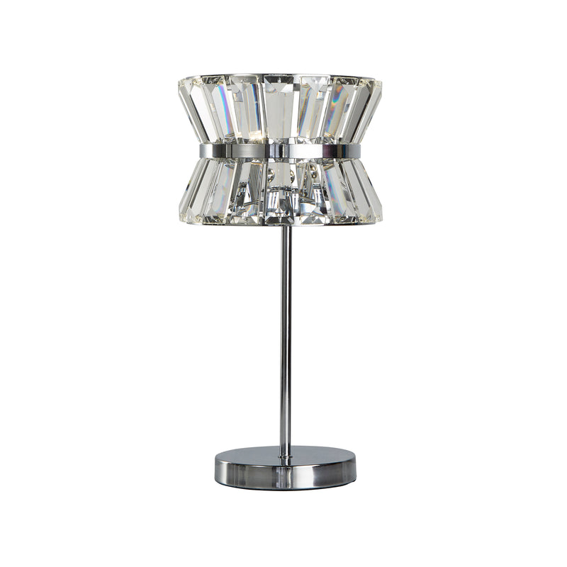 Searchlight 59411-2CC Uptown 2Lt Table Lamp - Chrome Metal & Clear Crystal