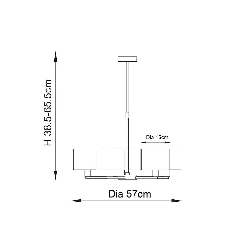 Endon 60257 Daley 5lt Pendant - Endon - Falcon Electrical UK