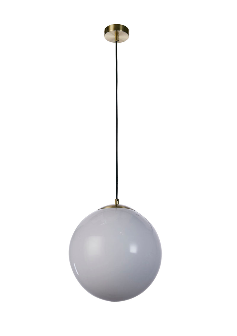 Searchlight 6066 Atom Pendant - Satin Silver & Opal Glass