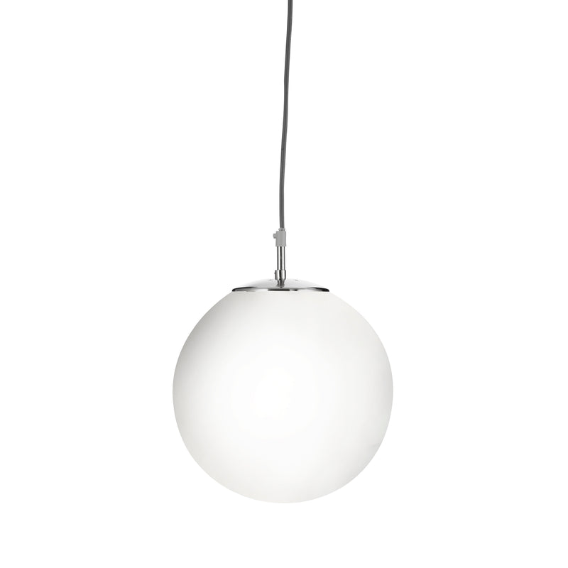 Searchlight 6066 Atom Pendant - Satin Silver & Opal Glass