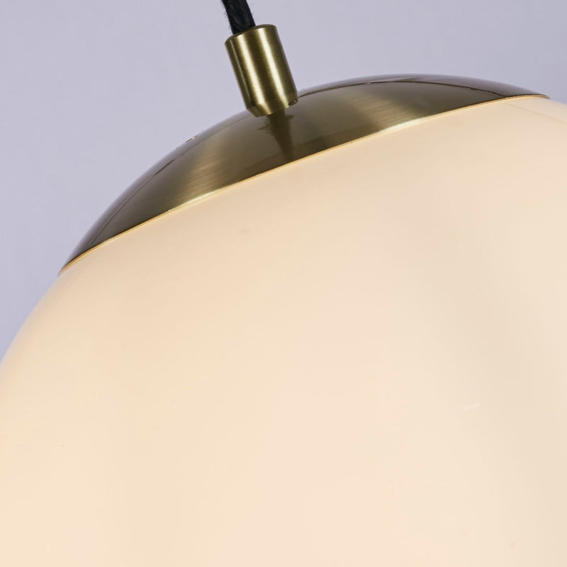 Searchlight 6077SB Atom II Pendant - Satin Brass & Opal Glass