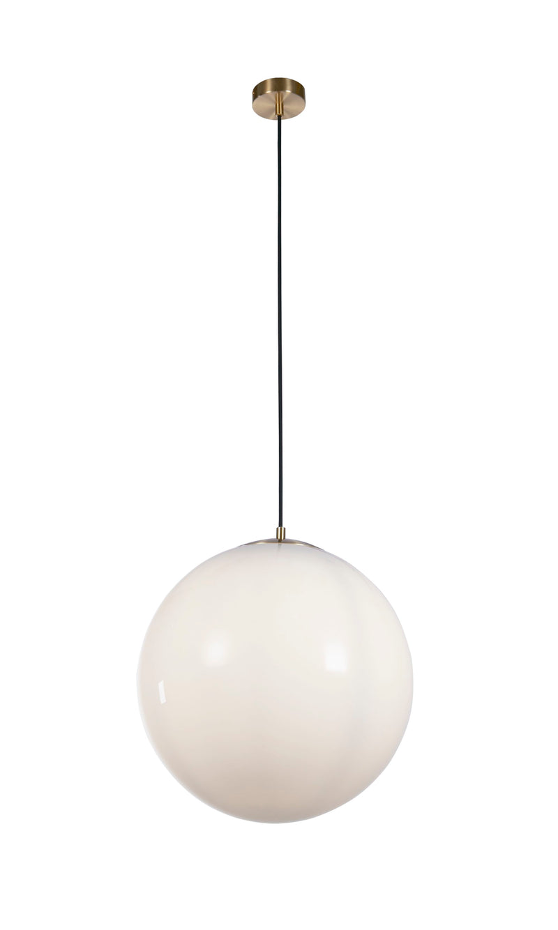 Searchlight 6099 Atom Pendant - Black Metal & Opal Glass - Searchlight - Falcon Electrical UK