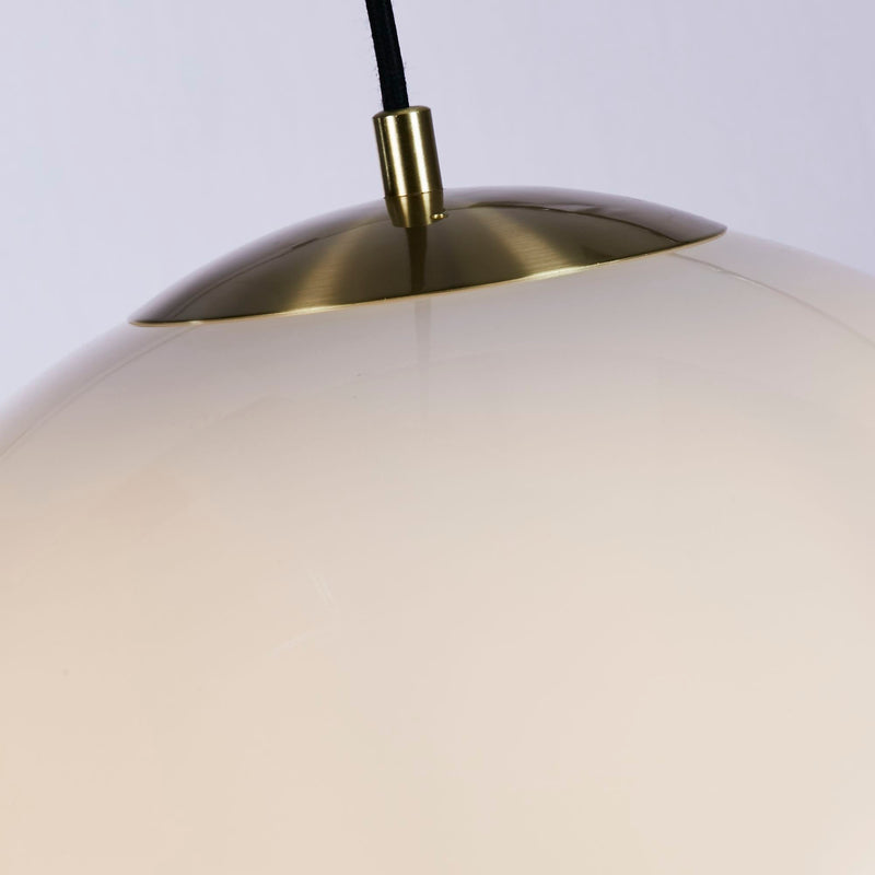 Searchlight 6099 Atom Pendant - Black Metal & Opal Glass - Searchlight - Falcon Electrical UK