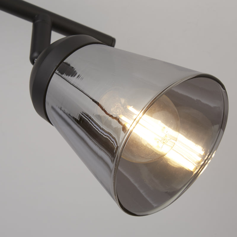 Searchlight 61170-2SM Mega 2Lt Spotlight - Black Metal & Smoked Glass