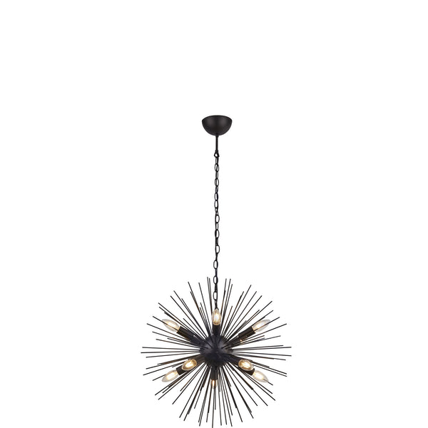 Searchlight 6310-10BK Sputnik 10Lt Semi-Flush Ceiling Light - Black Metal