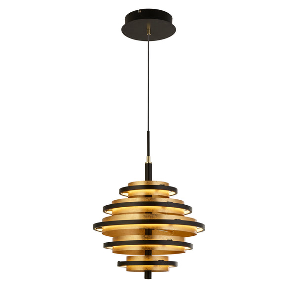 Searchlight 6375-5BG Hive 5Lt Pendant - Black Metal & Gold Leaf