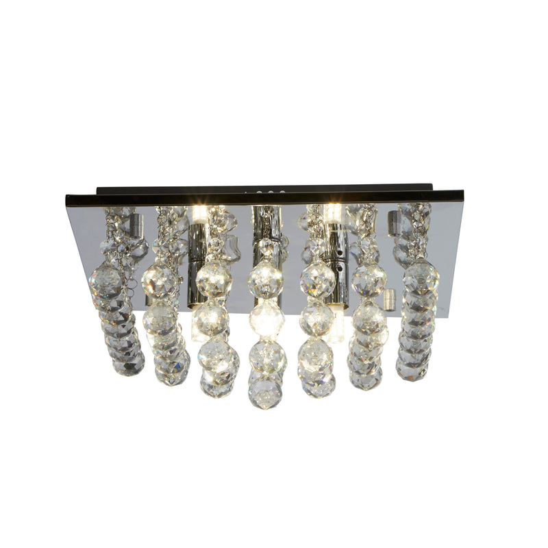 Searchlight 6404-4CC Hanna 4Lt Flush Ceiling Light - Chrome & Clear Crystal