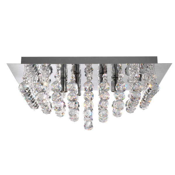 Searchlight 6406-6CC Hanna 6Lt Flush Ceiling Light - Chrome & Clear Crystal