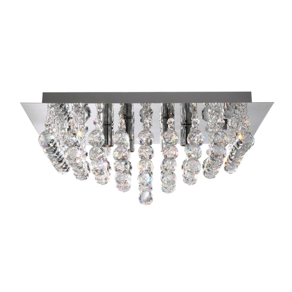 Searchlight 6408-8CC Hanna 8Lt Flush Ceiling Light - Chrome & Clear Crystal