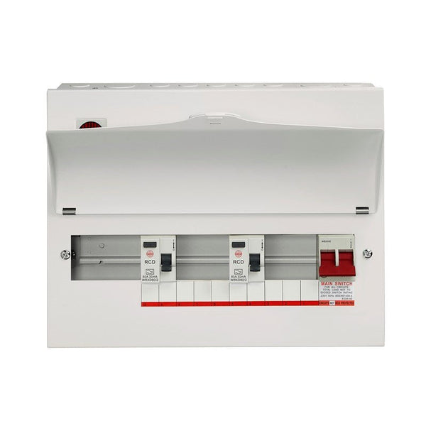 Wylex NMRS15SSLMHIA 15 Way High Integrity Consumer Unit 100A Main Switch, 80A 30mA RCDs, Flexible Configuration - Wylex - Falcon Electrical