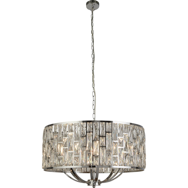 Searchlight 6588-8CC Bijou  8Lt Pendant - Chrome Metal & Crystal Glass