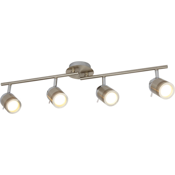 Searchlight 6604SS Samson 4Lt Split Bar Spotlight - Satin Silver Metal