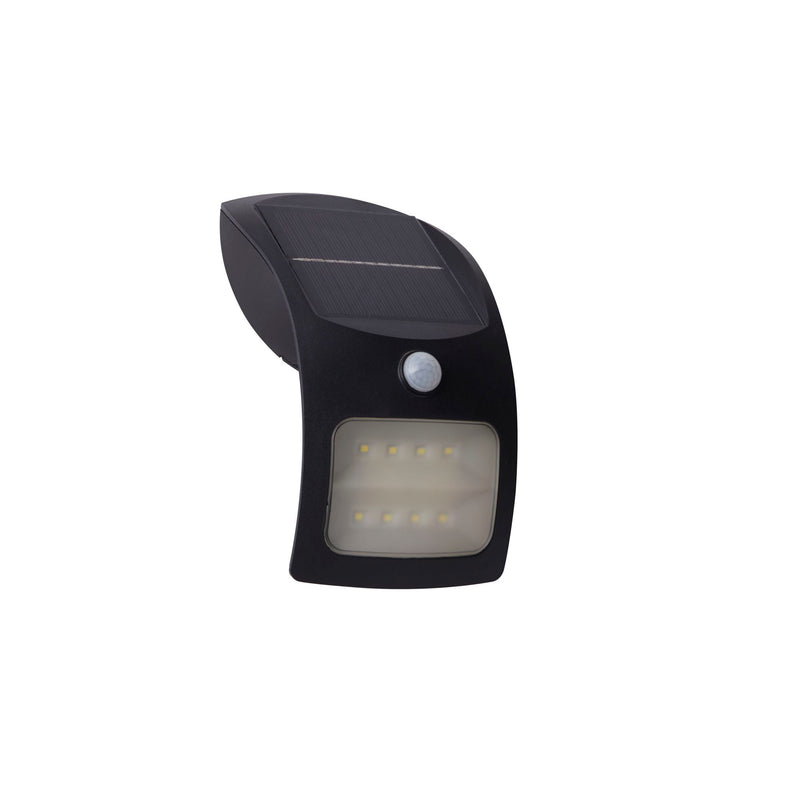 Searchlight 67420BK-PIR Solar Outdoor Wall Light - Black Metal & White Polycarbonate - Searchlight - Falcon Electrical UK