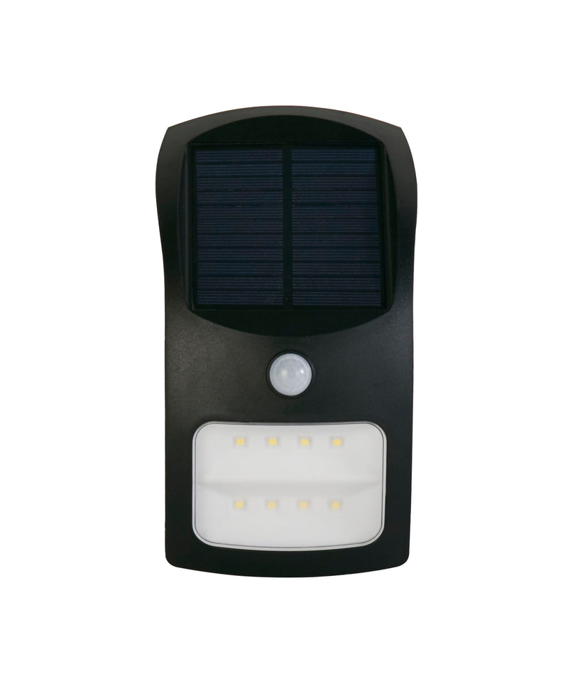 Searchlight 67420BK-PIR Solar Outdoor Wall Light - Black Metal & White Polycarbonate - Searchlight - Falcon Electrical UK