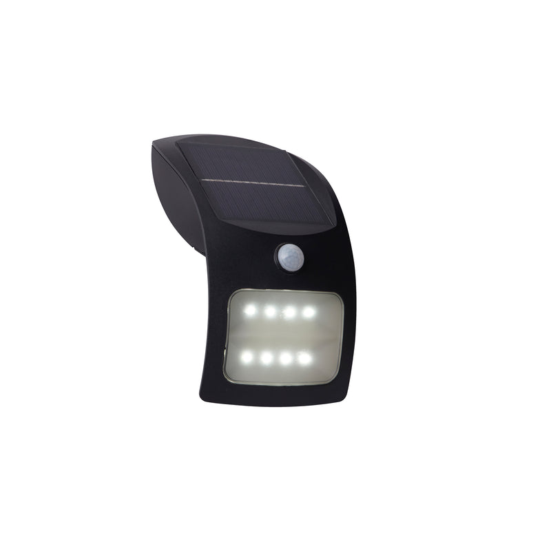 Searchlight 67420BK-PIR Solar Outdoor Wall Light - Black Metal & White Polycarbonate - Searchlight - Falcon Electrical UK