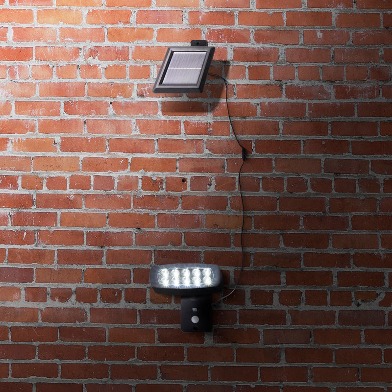 Searchlight 67423BK-PIR Solar Outdoor Wall Light - ABS & Clear Polycarbonate