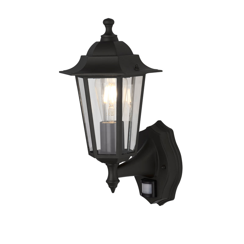 Searchlight 68001BK Alex Outdoor Wall Light - Black Metal & Glass