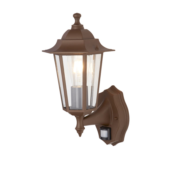 Searchlight 68001RUS Alex Outdoor Wall Light - Rust Brown Metal & Glass