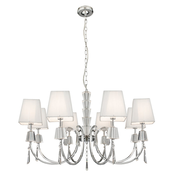 Searchlight 6888-8CC Portico 8Lt Pendant - Chrome Metal, Acrylic & String Shades