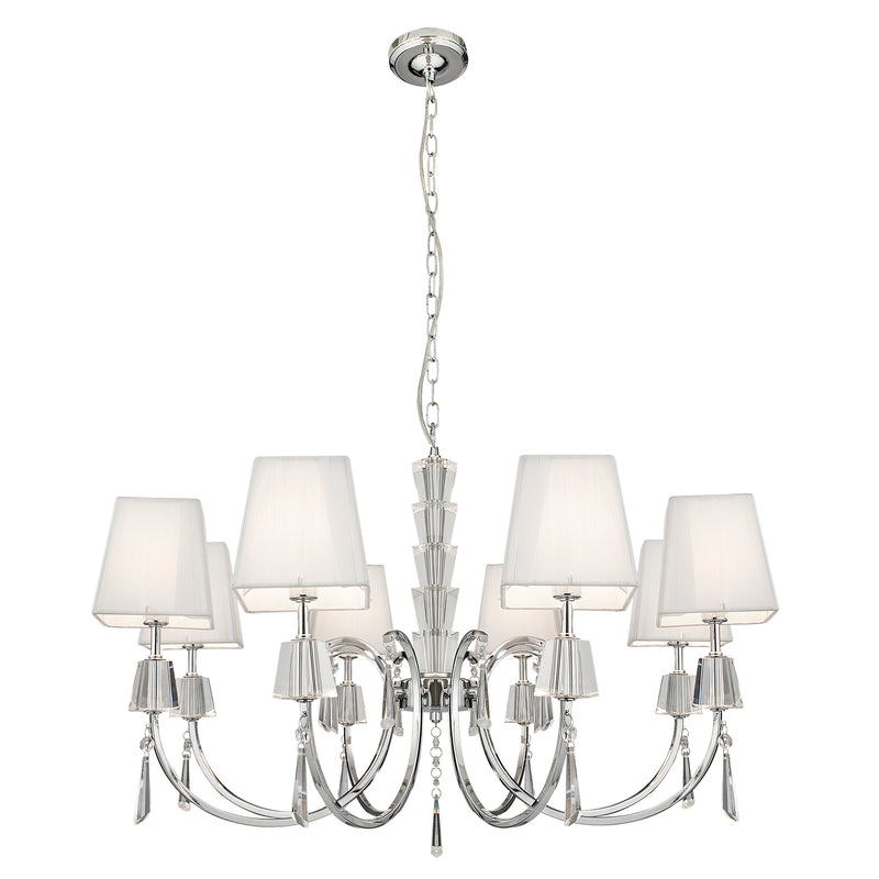 Searchlight 6888-8CC Portico 8Lt Pendant - Chrome Metal, Acrylic & String Shades