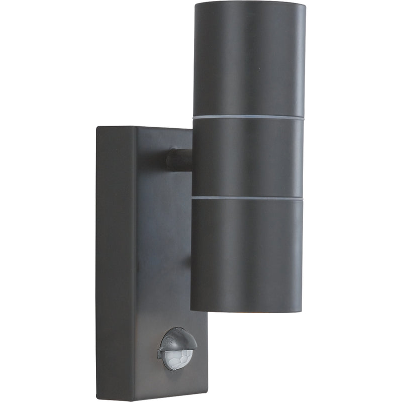 Searchlight 7008-2BK-LED Metro Outdoor Wall Light - Silk Black Metal & Glass