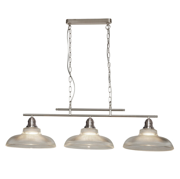 Searchlight 7183-3SS Bistro III 3Lt Bar Pendant - Satin Silver Metal