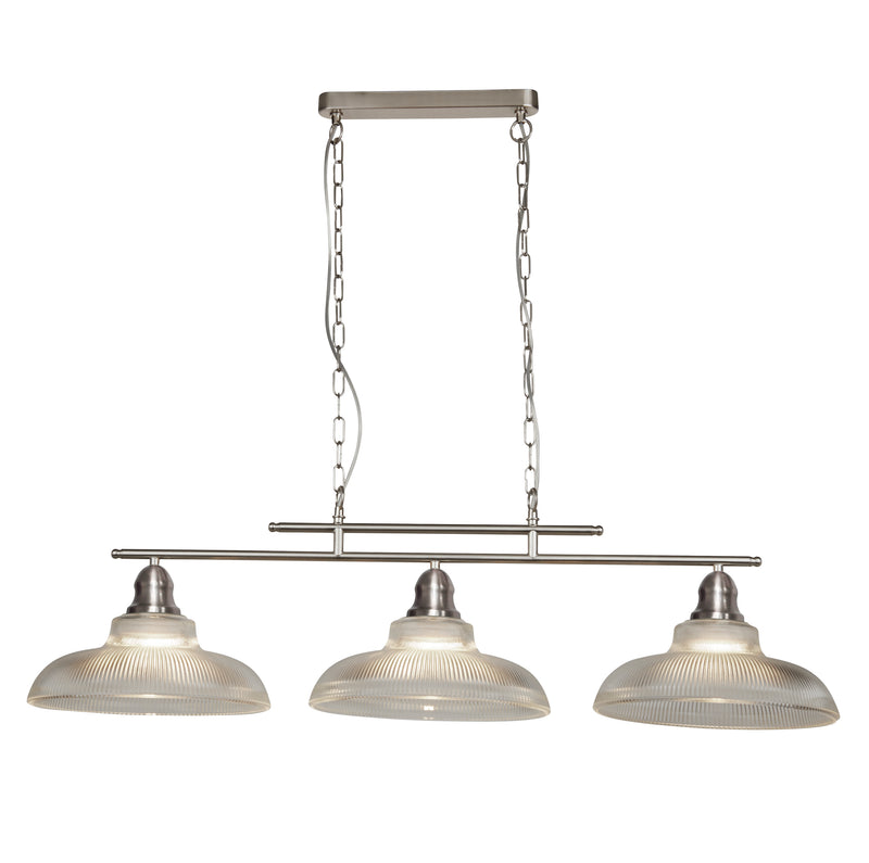 Searchlight 7183-3SS Bistro III 3Lt Bar Pendant - Satin Silver Metal