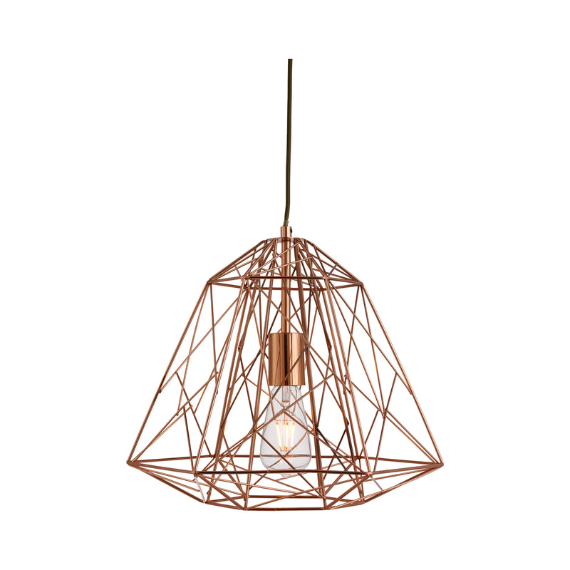 Searchlight 7271CU Geometric Pendant - Shiny Copper Metal