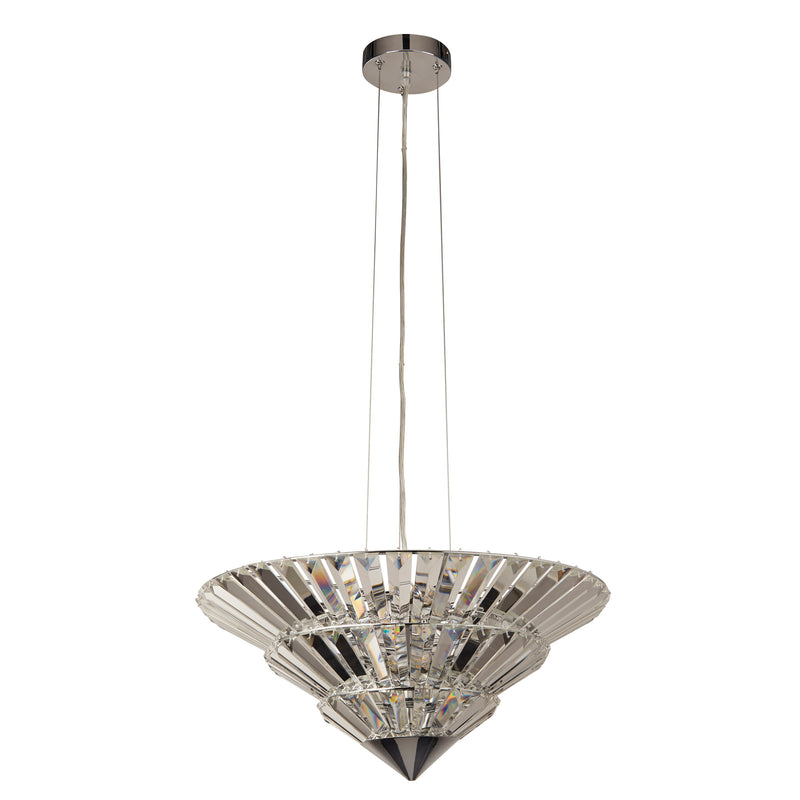 Searchlight 73918-8CC Savannah 8Lt Pendant To Flush - Chrome Metal & Clear Crystal