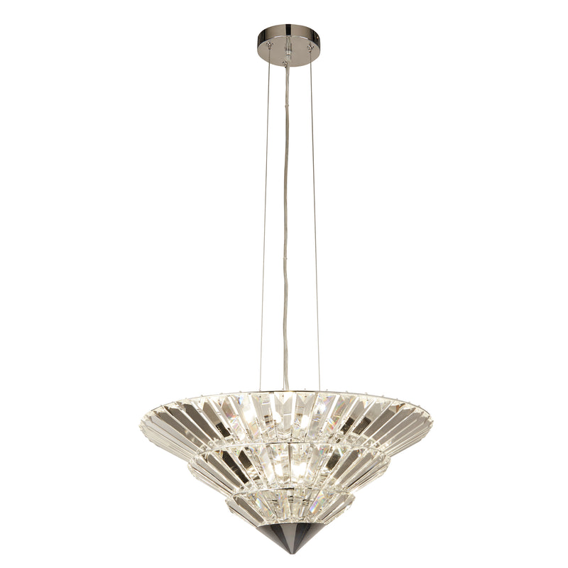 Searchlight 73918-8CC Savannah 8Lt Pendant To Flush - Chrome Metal & Clear Crystal