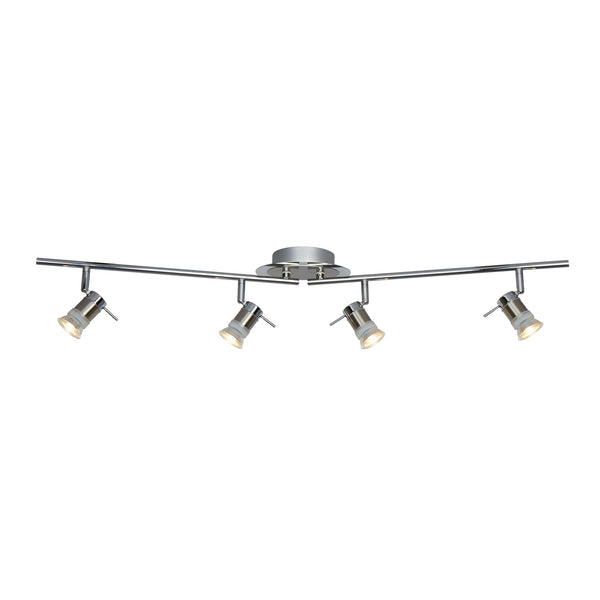 Searchlight 7444CC-LED Aries 4Lt Split Bar Spotlight - Chrome & Satin Silver Metal