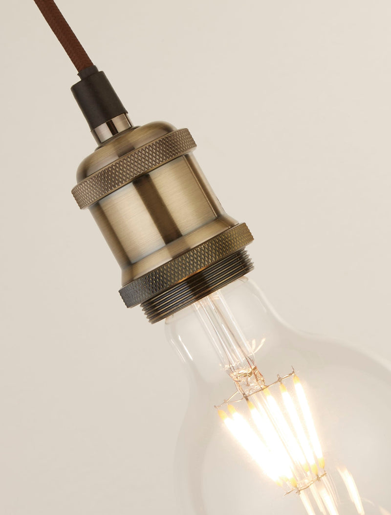 Searchlight 7461AB Antique Brass 1Lt Cable Suspension - 1.5m Brown Cable