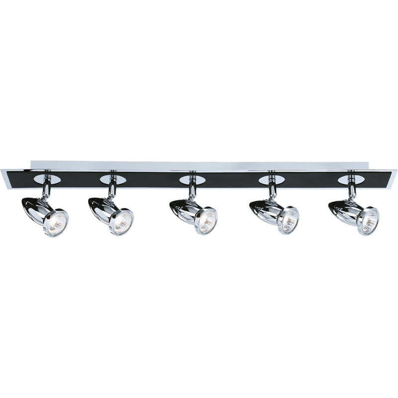 Searchlight 7495 Comet 5Lt Bar Spotlight - Matt Black & Polished Chrome