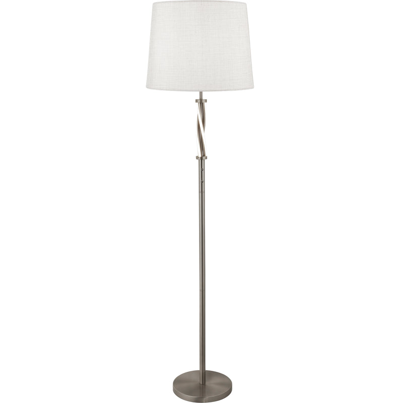 Searchlight 7565SS Vegas Floor Lamp - Satin Silver & White Shade