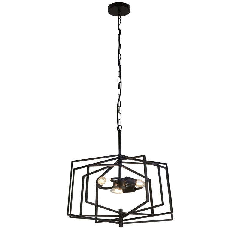 Searchlight 7793BK Slinky 3Lt Ceiling Pendant - Black Metal