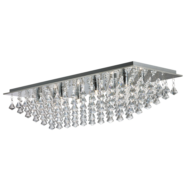 Searchlight 7828-8CC Hanna 8Lt Flush  - Chrome Metal & Clear Crystal