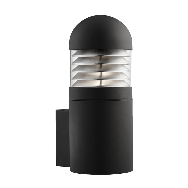 Searchlight 7899BK Bronx Outdoor Wall Light-Black Metal, Clear Glass & Polycarb