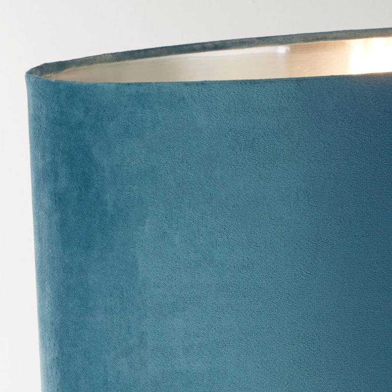 Searchlight 81214TE Whitby Table Lamp - Chrome Metal & Teal Velvet Shade