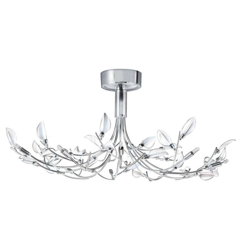 Searchlight 81510-10WH Wisteria 8Lt Ceiling Semi-Flush -Chrome & Acid Glass