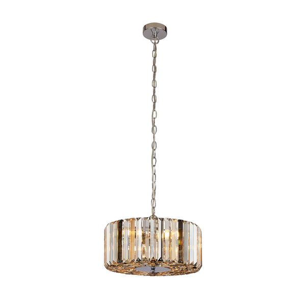 Searchlight 82101-3CC Chapeau 3Lt Pendant/Semi-Flush - Chrome & Mixed Glass