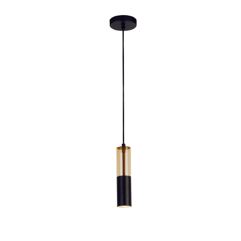 Searchlight 82121-1BK Merrygold Pendant - Black Metal & Amber Acrylic