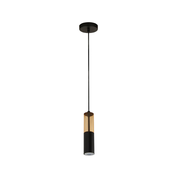 Searchlight 82121-1BK Merrygold Pendant - Black Metal & Amber Acrylic